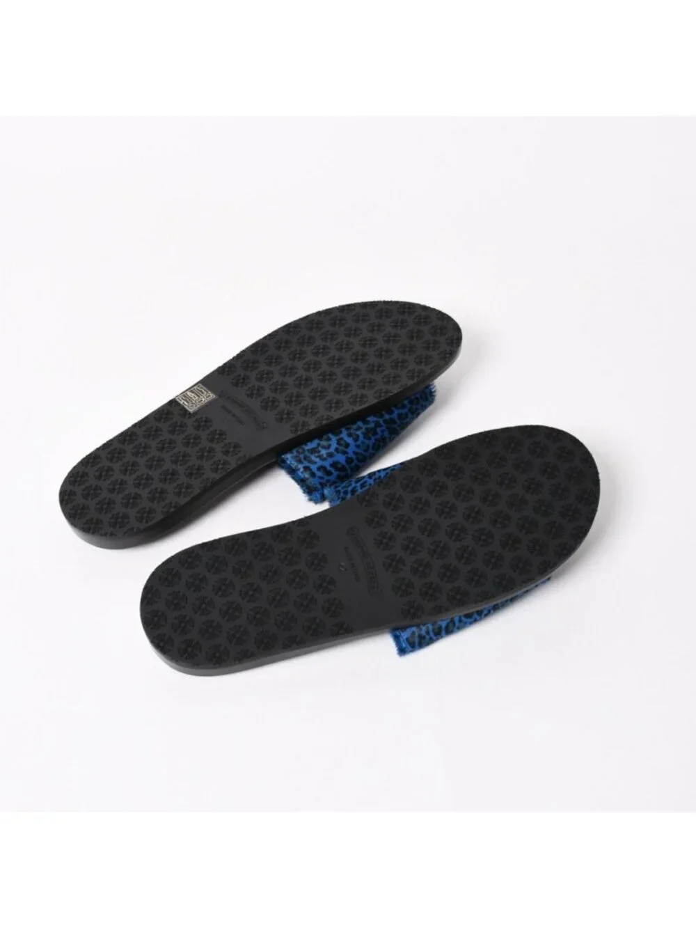 Chrome Hearts CH Slide CH Plus Patch Calf Hair Sandals Miami Exclusive Blue